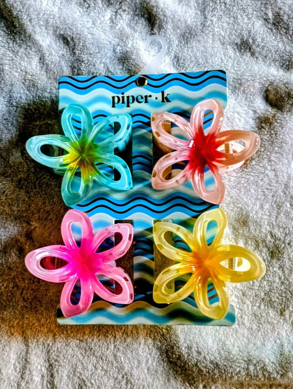4 Piper K Colorful Flower Hair Clips